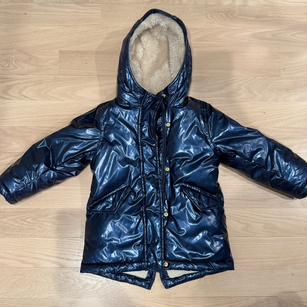 J Crew Crewcuts Girl’s XS metallic fishtail‎ parka with PrimaLoft Winter